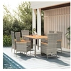 Image de 7-delige Tuinset met kussens poly rattan grijs3157541