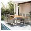 Image de Mobilier à dîner de jardin et coussins 7 pcs gris rotin 3157542