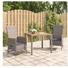 Image de Ensemble de salle à manger de jardin 3 pcs avec coussins Gris 3157546