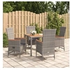 Image de Ensemble de salle à manger de jardin 5 pcs avec coussins Gris 3157547
