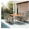 Image de Ensemble à manger de jardin et coussins 7 pcs gris rotin, ensemble de salle à manger, ensemble de salle à manger d'extérieur, ensemble de mobilier