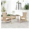 Image de Ensemble à dîner de jardin avec coussins 3 pcs Beige poly rotin 3157561