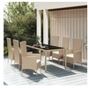 Image de Ensemble à dîner de jardin avec coussins 7 pcs beige poly rotin 3157563