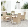 Image de Ensemble à dîner de jardin avec coussins 5 pcs Beige poly rotin 3157568