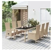 Image de Ensemble à manger de jardin et coussins 7 pcs beige poly rotin, ensemble de salle à manger 3157570