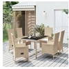 Image de Ensemble à manger de jardin et coussins 7 pcs beige poly rotin, ensemble de salle à manger 3157572
