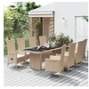Image de 9-delige Tuinset met kussens poly rattan beige3157573