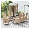 Image de Ensemble à manger de jardin et coussins 9 pcs beige Poly rotin, ensemble de salle à manger 3157575