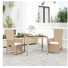 Image de Ensemble à manger de jardin et coussins 3 pcs Beige poly rotin, ensemble de salle à manger, ensemble de salle à 3157576