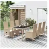 Image de Ensemble à manger de jardin et coussins 7 pcs beige poly rotin, ensemble de salle à manger 3157578