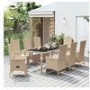 Image de Ensemble à manger de jardin et coussins 9 pcs beige Poly rotin, ensemble de salle à manger 3157579