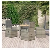 Image de Ensemble à manger de jardin 5 pcs coussins gris résine tressée, ensemble de salle à manger 3157583