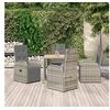 Image de Ensemble à manger de jardin 5 pcs coussins gris résine tressée, ensemble de salle à manger, ensemble de salle à 3157584