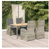 Image de 5-delige Tuinset met kussens poly rattan grijs3157585
