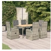 Image de 7-delige Tuinset met kussens poly rattan grijs3157586