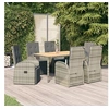 Image de 7-delige Tuinset met kussens poly rattan grijs3157587