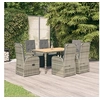 Image de 7-delige Tuinset met kussens poly rattan grijs3157594