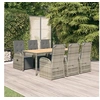 Image de Ensemble à manger de jardin et coussins 7 pcs gris rotin, ensemble de salle à manger, ensemble de salle à manger 3157595