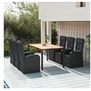 Image de Ensemble à manger de jardin coussins 7pcs Noir Résine tressée, ensemble de salle à manger, ensemble de salle à manger 3157601
