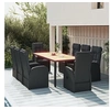 Image de Ensemble à manger de jardin 9pcs coussins noir résine tressée, ensemble de salle à manger, ensemble de salle à manger 3157604