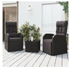 Image de Ensemble de salon de jardin 3 pcs noir poly rotin et acier 3157660