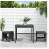 Image de 3-delige Bistroset massief grenenhout grijs3157705