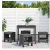 Image de Salon de jardin vidaxl 6 personnes 5 pieces bois x 82.5 x 76 cm resine tressee
