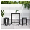 Image de Salon de jardin 3 pieces bois massif gris x 82.5 x 110 cm 2 personnes