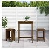 Image de Salon de jardin vidaxl 3 pieces bois massif x 82.5 x 110 cm 2 personnes
