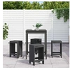 Image de Salon de jardin vidaxl bois massif 5 pieces gris x 82.5 x 110 cm