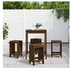 Image de Salon de jardin vidaxl bois massif 5 pieces x 82.5 x 110 cm