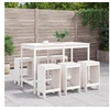 Image de Ensemble de bar de jardin 7 pcs blanc bois de pin massif, ensemble de pub, ensemble de bar de patio, ensemble de 3157752