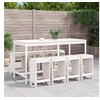 Image de Ensemble de bar de jardin 9 pcs blanc bois de pin massif, ensemble de pub, ensemble de bar de patio, ensemble de 3157758