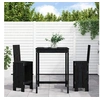 Image de Ensemble de bar de jardin 3 pcs noir bois de pin massif, ensemble de pub, ensemble de bar de patio, ensemble de table 3157767