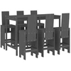 Image de Salon de jardin vidaxl bois massif gris 7 pieces 159.5 x 82.5 x 110 cm