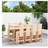 Image de Salon de jardin bois massif 9 pieces 203.5 x 90.0 x 110 cm