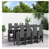 Image de Salon de jardin Vidaxl gris 9 pieces bois massif 203.5 x 90.0 x 110 cm