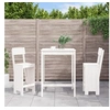 Image de Ensemble de bar de jardin 3 pcs blanc bois de pin massif, ensemble de pub, ensemble de bar de patio, ensemble de 3157794