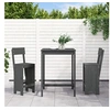Image de Ensemble de bar de jardin 3 pcs gris bois de pin massif, ensemble de pub, ensemble de bar de patio, ensemble de table 3157795