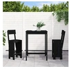 Image de Ensemble de bar de jardin 3 pcs noir bois de pin massif, ensemble de pub, ensemble de bar de patio, ensemble de table 3157797