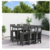 Image de Salon de jardin vidaxl gris 7 pieces bois massif 159.5 x 82.5 x 110 cm