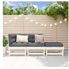 Image de Salon de jardin 3 pcs blanc bois massif de pin