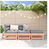 Image de Salon de Jardin 3 pcs, Canapés avec Repose-pieds, Sièges avec Dossier et Accoudoir, Meubles de Terrasse Patio, Bois 825413