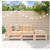 Image de Salon de jardin modulable bois massif marron 3 pieces 63.5 x 57.5 x 60 3 personnes