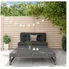 Image de Salon de jardin modulable 2 personnes gris 2 pieces 120 x 84 x 30 cm bois