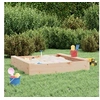 Image de Bac à Sable avec Sièges, Jeu de Sable pour Enfants, Aire de Jeux pour Tout-petits Jardin Extérieur, Carré Bois de Pin 825030