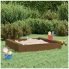 Image de Bac à Sable avec Sièges, Jeu de Sable pour Enfants, Aire de Jeux pour Tout-petits Jardin Extérieur, Marron Miel Carré 825033