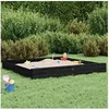Image de Bac à Sable avec Sièges, Jeu de Sable pour Enfants, Aire de Jeux pour Tout-petits Jardin Extérieur, Noir Carré Bois 825041