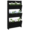 Image de Jardinière murale 3 niveaux 60x18,5x110 cm noir bois pin massif825118