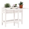 Image de Jardinière de jardin avec plateau pliant blanc bois pin massif825122